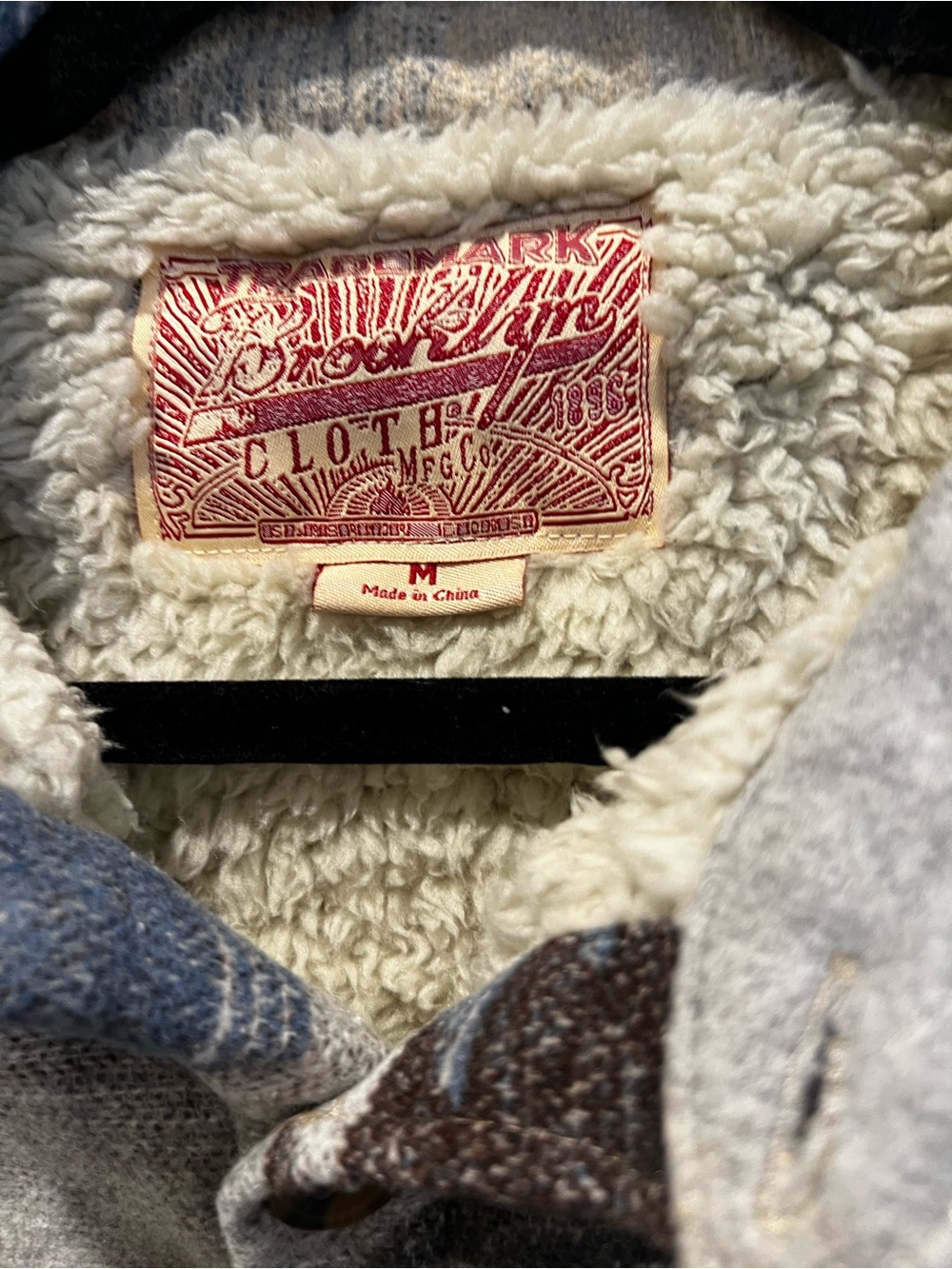 Brooklyn Cloth Aztec Pattern Sherpa-Lined Shacket - Blue, Gray, Brown - Picture 4 of 13
